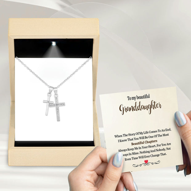 To My Granddaughter Necklace With Message Card - Nothing Will Ever Change That