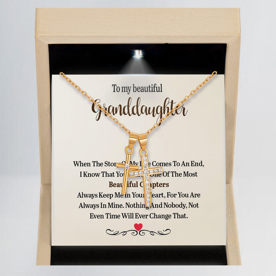 To My Granddaughter Necklace With Message Card - Nothing Will Ever Change That