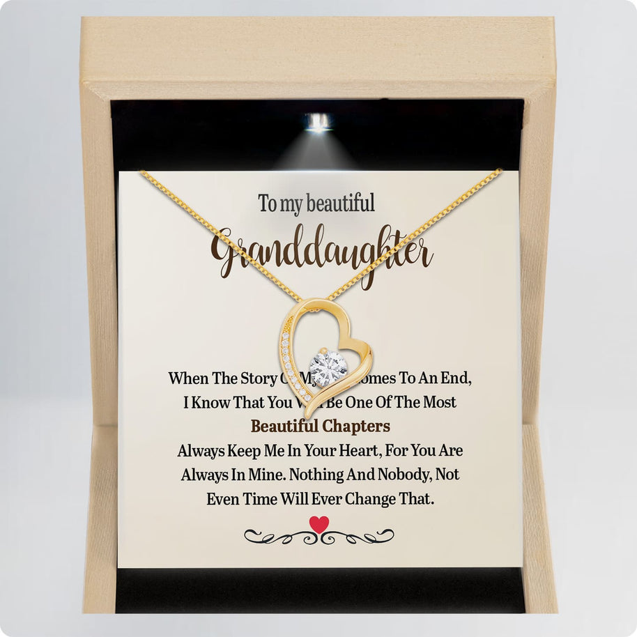 To My Granddaughter Necklace With Message Card - Nothing Will Ever Change That
