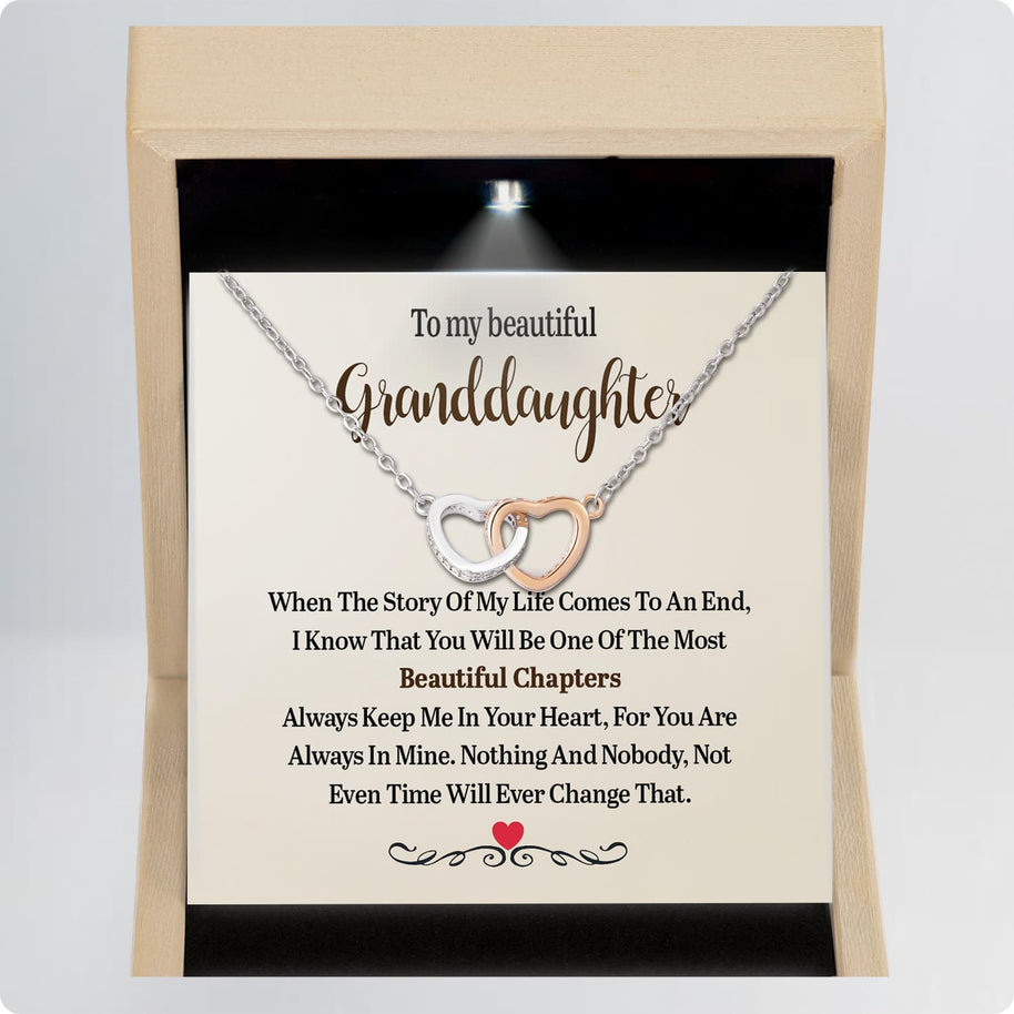 To My Granddaughter Necklace With Message Card - Nothing Will Ever Change That