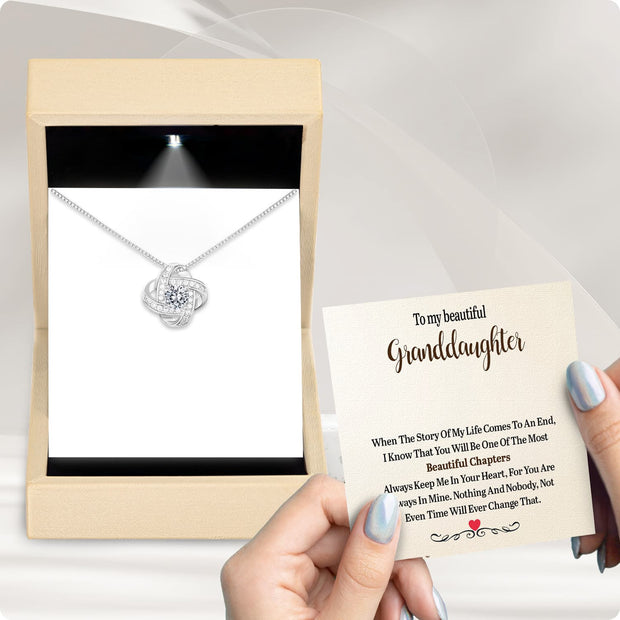 To My Granddaughter Necklace With Message Card - Nothing Will Ever Change That