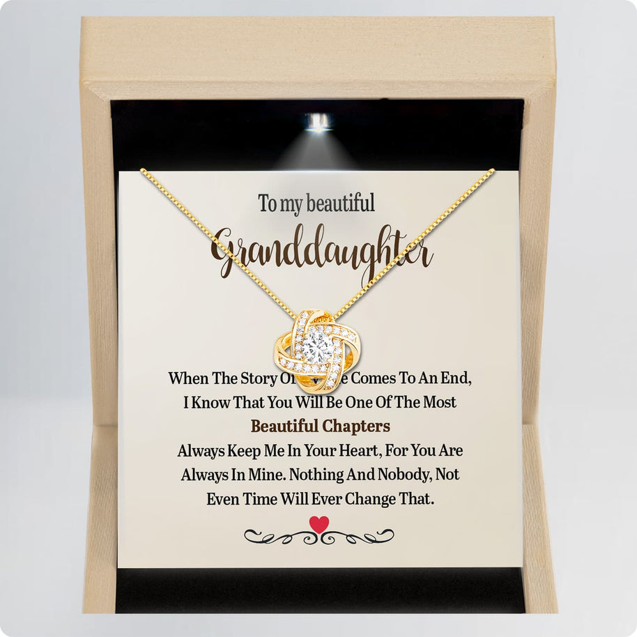 To My Granddaughter Necklace With Message Card - Nothing Will Ever Change That