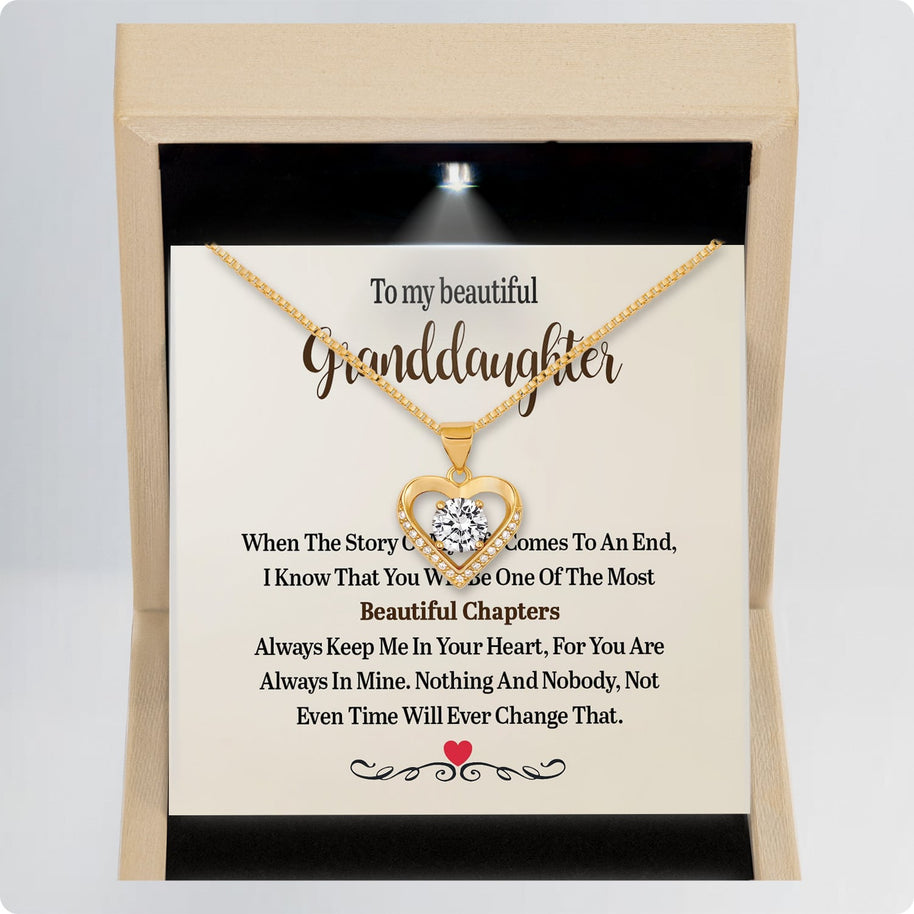 To My Granddaughter Necklace With Message Card - Nothing Will Ever Change That