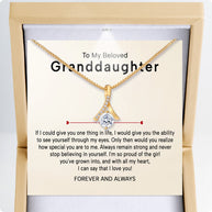 To My Granddaughter Necklace With Heartfelt Message - Unique Jewelry For Granddaughter - Proud of The Girl