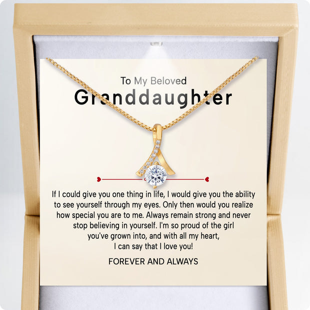 To My Granddaughter Necklace With Heartfelt Message - Unique Jewelry For Granddaughter - Proud of The Girl