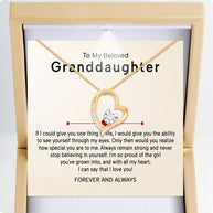 To My Granddaughter Necklace With Heartfelt Message - Unique Jewelry For Granddaughter - Proud of The Girl
