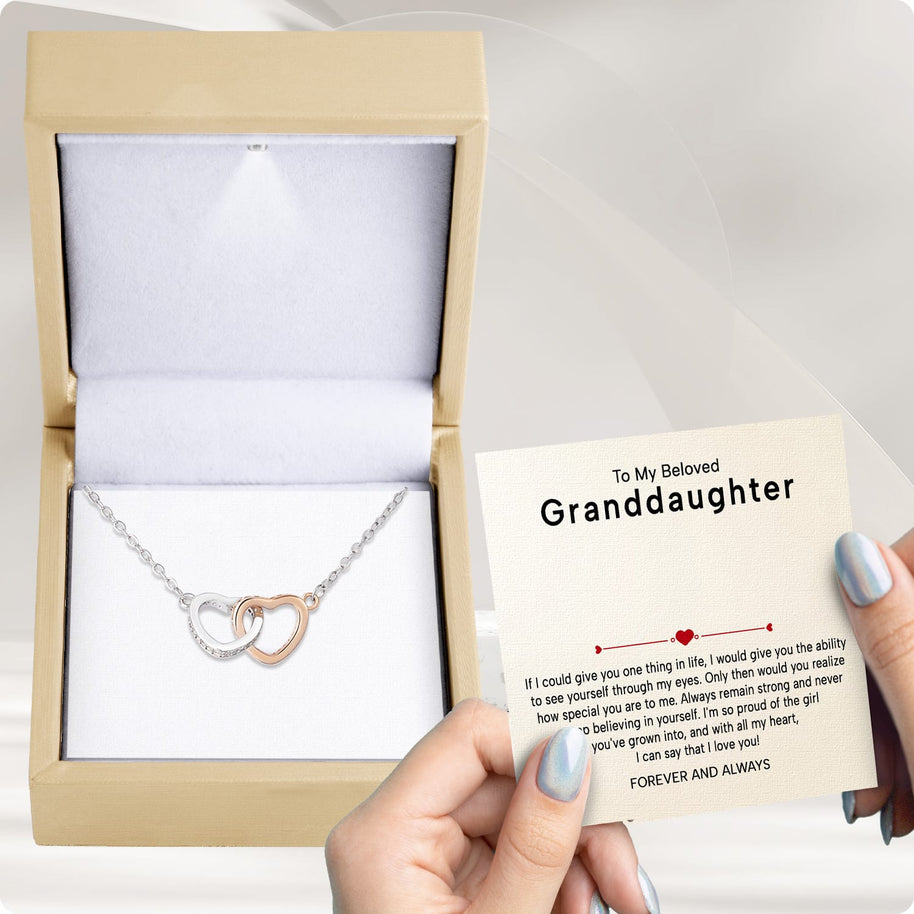 To My Granddaughter Necklace With Heartfelt Message - Unique Jewelry For Granddaughter - Proud of The Girl