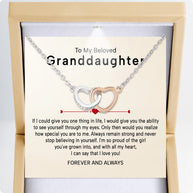 To My Granddaughter Necklace With Heartfelt Message - Unique Jewelry For Granddaughter - Proud of The Girl