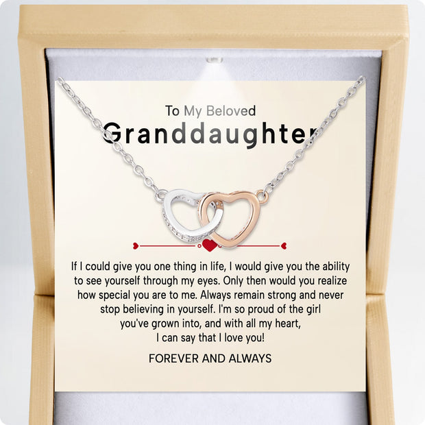 To My Granddaughter Necklace With Heartfelt Message - Unique Jewelry For Granddaughter - Proud of The Girl