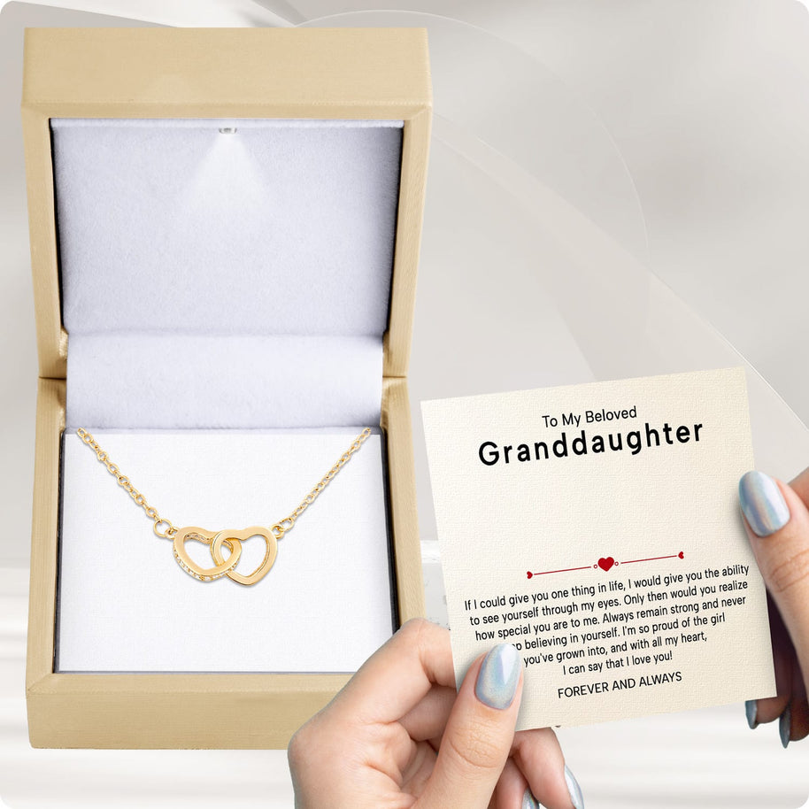 To My Granddaughter Necklace With Heartfelt Message - Unique Jewelry For Granddaughter - Proud of The Girl
