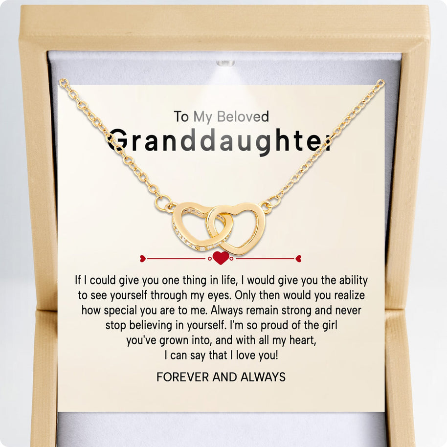 To My Granddaughter Necklace With Heartfelt Message - Unique Jewelry For Granddaughter - Proud of The Girl