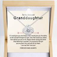 To My Granddaughter Necklace With Heartfelt Message - Unique Jewelry For Granddaughter - Proud of The Girl