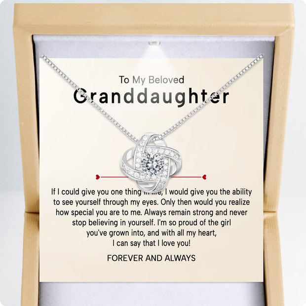 To My Granddaughter Necklace With Heartfelt Message - Unique Jewelry For Granddaughter - Proud of The Girl
