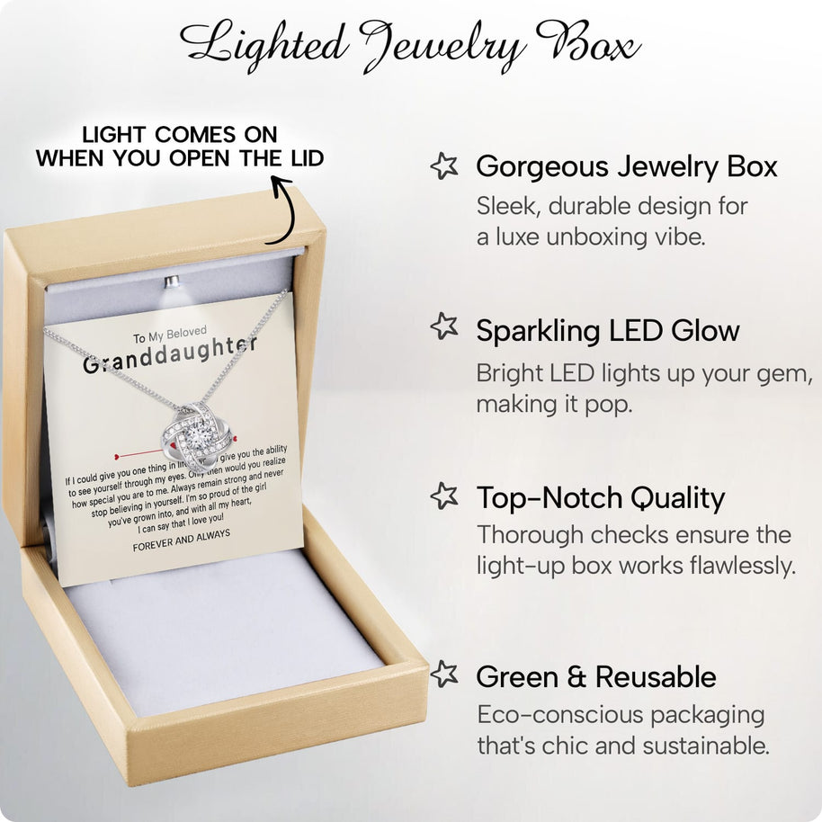 To My Granddaughter Necklace With Heartfelt Message - Unique Jewelry For Granddaughter - Proud of The Girl
