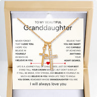 To My Granddaughter Cross Necklace With Heartfelt Message - Unique Jewelry For Granddaughter - Believe In You