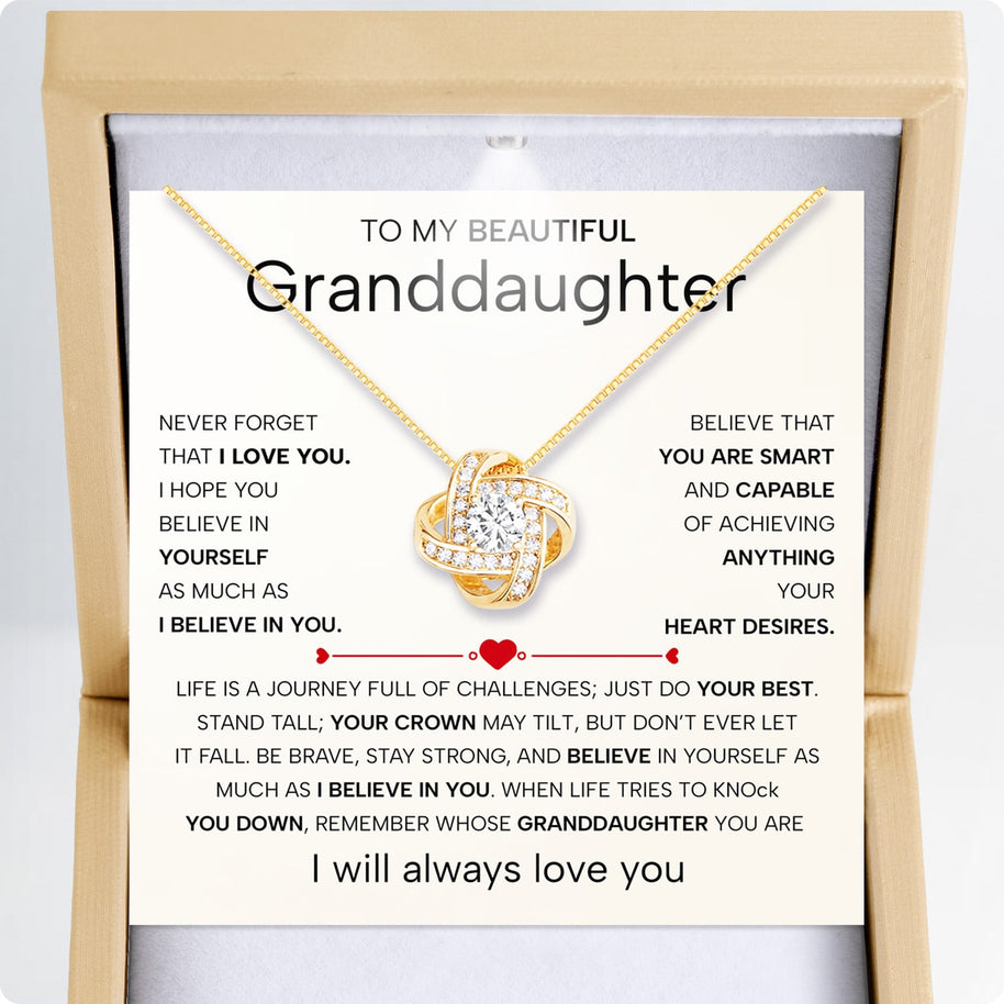 To My Granddaughter Necklace With Heartfelt Message - Unique Jewelry For Granddaughter - Believe In You