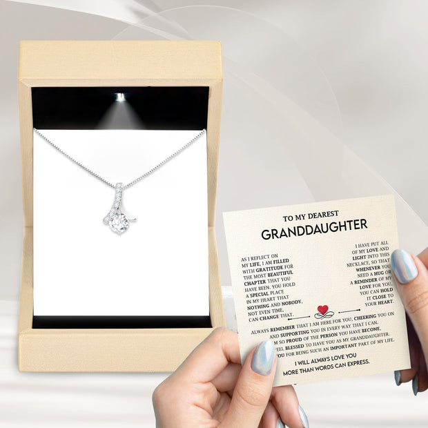 To My Granddaughter Necklace With Message Card - All of my Love and Light