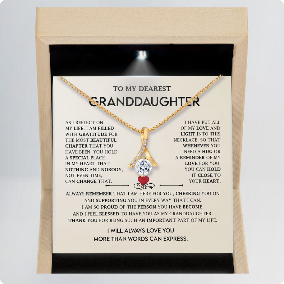 To My Granddaughter Necklace With Message Card - All of my Love and Light