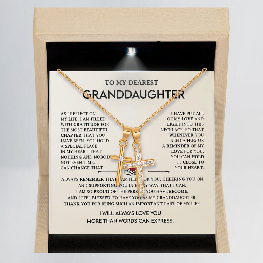 To My Granddaughter Necklace With Message Card - All of my Love and Light