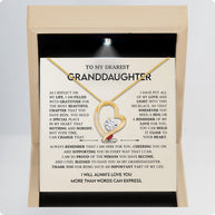 To My Granddaughter Necklace With Message Card - All of my Love and Light