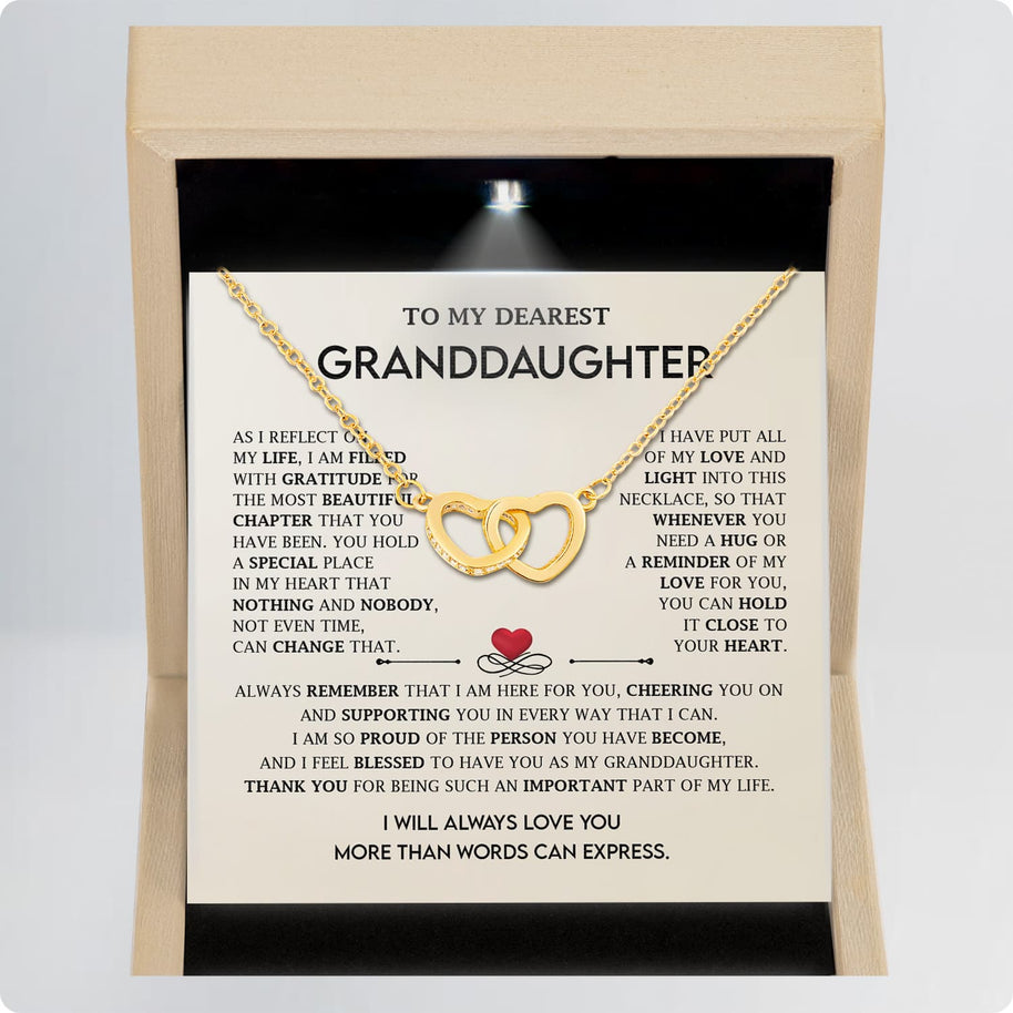 To My Granddaughter Necklace With Message Card - All of my Love and Light