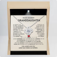 To My Granddaughter Necklace With Message Card - All of my Love and Light