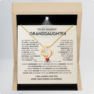 To My Granddaughter Necklace With Message Card - All of my Love and Light