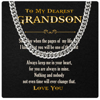 Thumbnail for Cuban Necklace Gifts For Grandson With Personalized Message Card Necklace