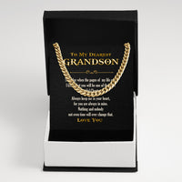 Thumbnail for Cuban Necklace Gifts For Grandson With Personalized Message Card Necklace