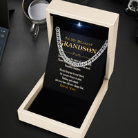 Thumbnail for Cuban Necklace Gifts For Grandson With Personalized Message Card Necklace