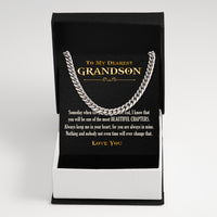 Thumbnail for Cuban Necklace Gifts For Grandson With Personalized Message Card Necklace