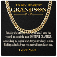 Thumbnail for Cuban Necklace Gifts For Grandson With Personalized Message Card Necklace