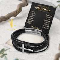 Thumbnail for Bracelet Necklace Gifts For Grandson With Personalized Message Card Necklace