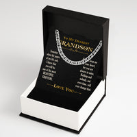 Thumbnail for Cuban Necklace Gifts For Grandson With Personalized Message Card Necklace