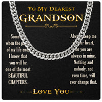 Thumbnail for Cuban Necklace Gifts For Grandson With Personalized Message Card Necklace