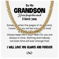 Thumbnail for Cuban Necklace Gifts For Grandson With Personalized Message Card Necklace