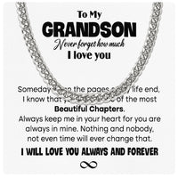 Thumbnail for Cuban Necklace Gifts For Grandson With Personalized Message Card Necklace