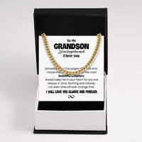 Thumbnail for Cuban Necklace Gifts For Grandson With Personalized Message Card Necklace