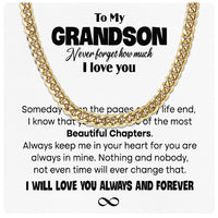 Thumbnail for Cuban Necklace Gifts For Grandson With Personalized Message Card Necklace