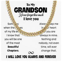 Thumbnail for Cuban Necklace Gifts For Grandson With Personalized Message Card Necklace