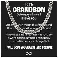 Thumbnail for Cuban Necklace Gifts For Grandson With Personalized Message Card Necklace