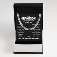 Thumbnail for Cuban Necklace Gifts For Grandson With Personalized Message Card Necklace