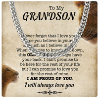 Thumbnail for Cuban Necklace Gifts For Grandson With Personalized Message Card Necklace