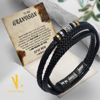 Thumbnail for Bracelet Necklace Gifts For Grandson With Personalized Message Card Necklace