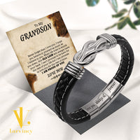 Thumbnail for Bracelet Necklace Gifts For Grandson With Personalized Message Card Necklace