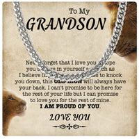 Thumbnail for Cuban Necklace Gifts For Grandson With Personalized Message Card Necklace