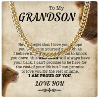 Thumbnail for Cuban Necklace Gifts For Grandson With Personalized Message Card Necklace