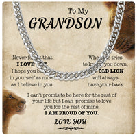 Thumbnail for Cuban Necklace Gifts For Grandson With Personalized Message Card Necklace