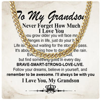 Thumbnail for Cuban Necklace Gifts For Grandson With Personalized Message Card Necklace