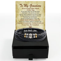 Thumbnail for Bracelet Necklace Gifts For Grandson With Personalized Message Card Necklace